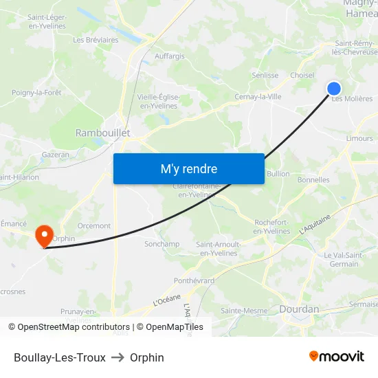 Boullay-Les-Troux to Orphin map
