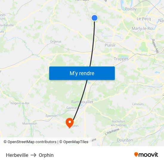 Herbeville to Orphin map