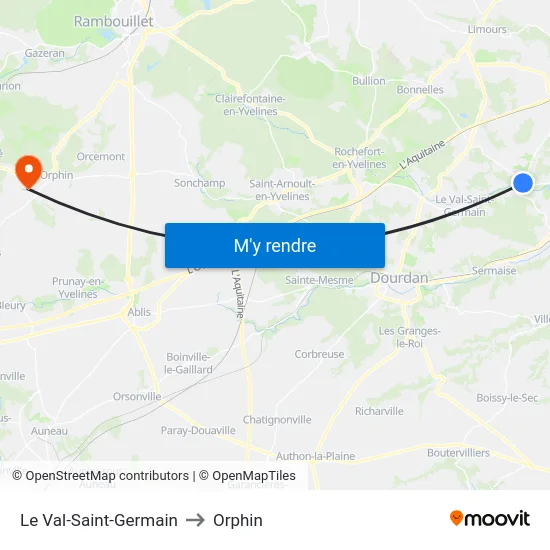 Le Val-Saint-Germain to Orphin map