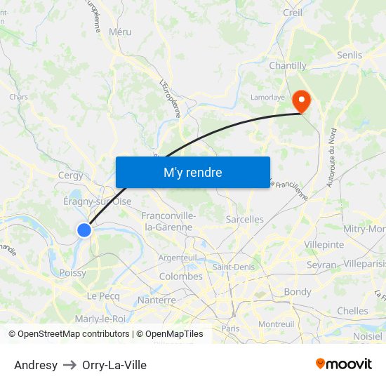 Andresy to Orry-La-Ville map