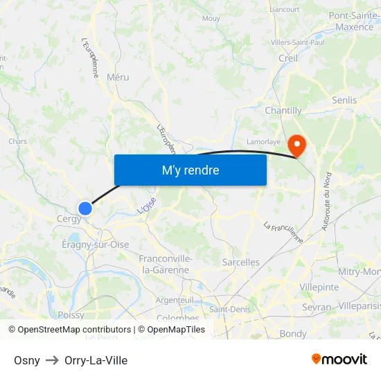 Osny to Orry-La-Ville map