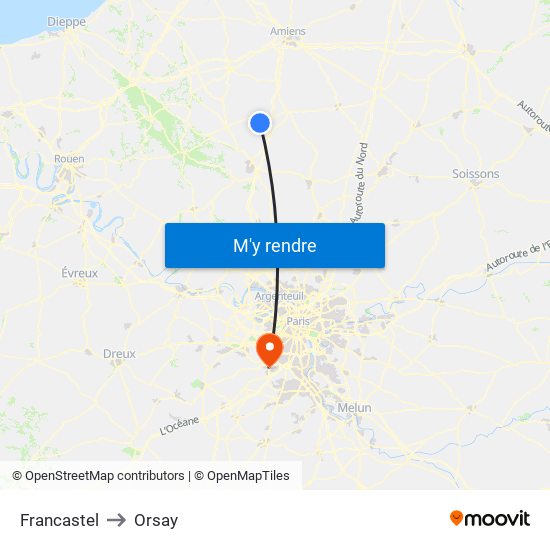 Francastel to Orsay map