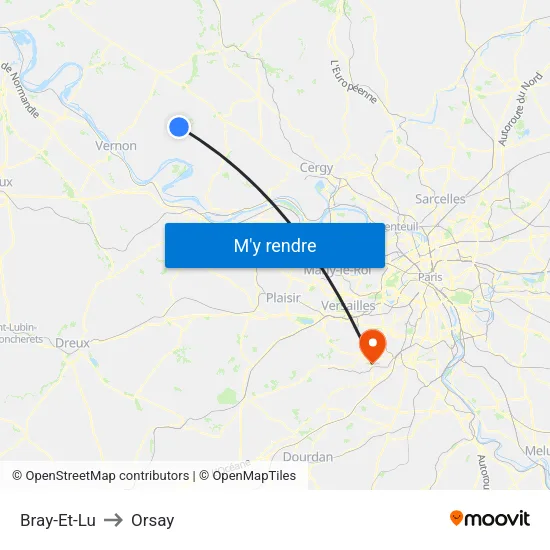 Bray-Et-Lu to Orsay map