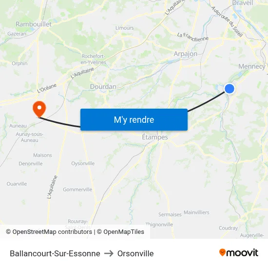 Ballancourt-Sur-Essonne to Orsonville map