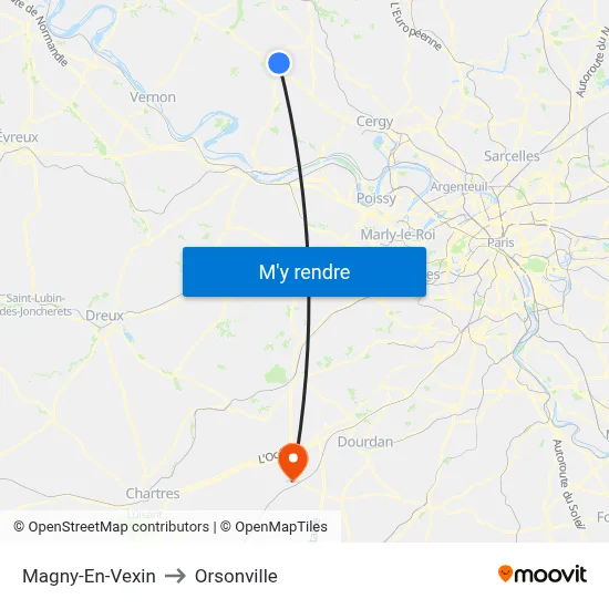 Magny-En-Vexin to Orsonville map