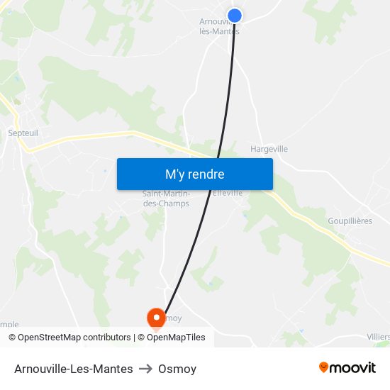 Arnouville-Les-Mantes to Osmoy map