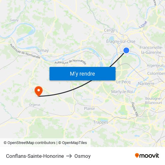 Conflans-Sainte-Honorine to Osmoy map