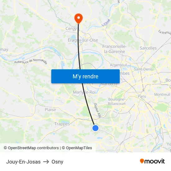 Jouy-En-Josas to Osny map
