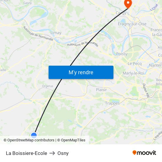 La Boissiere-Ecole to Osny map