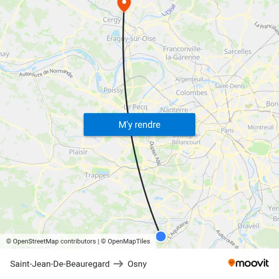 Saint-Jean-De-Beauregard to Osny map