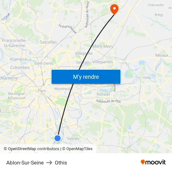 Ablon-Sur-Seine to Othis map