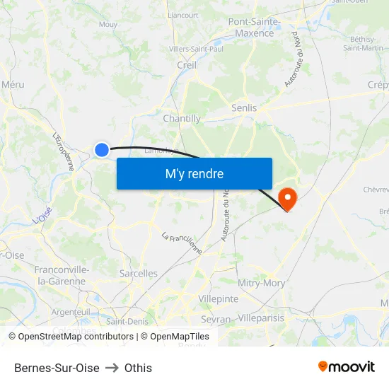 Bernes-Sur-Oise to Othis map