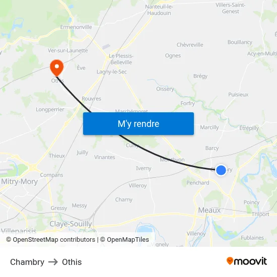 Chambry to Othis map