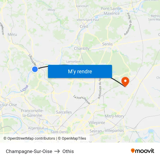 Champagne-Sur-Oise to Othis map