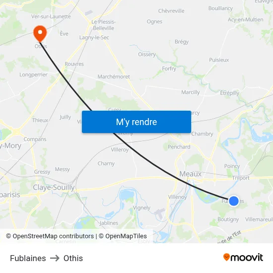 Fublaines to Othis map