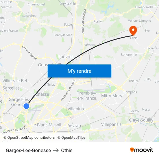 Garges-Les-Gonesse to Othis map