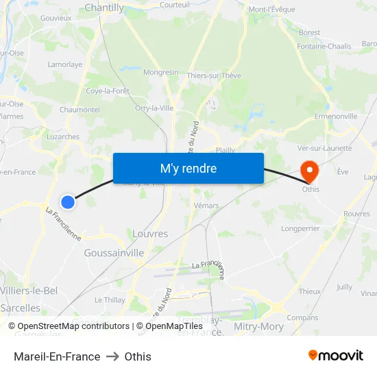 Mareil-En-France to Othis map