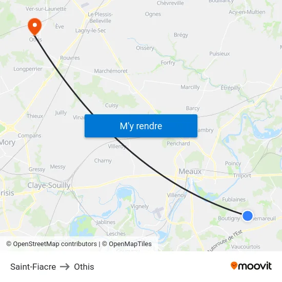Saint-Fiacre to Othis map