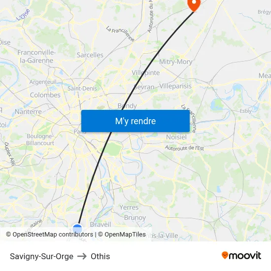 Savigny-Sur-Orge to Othis map