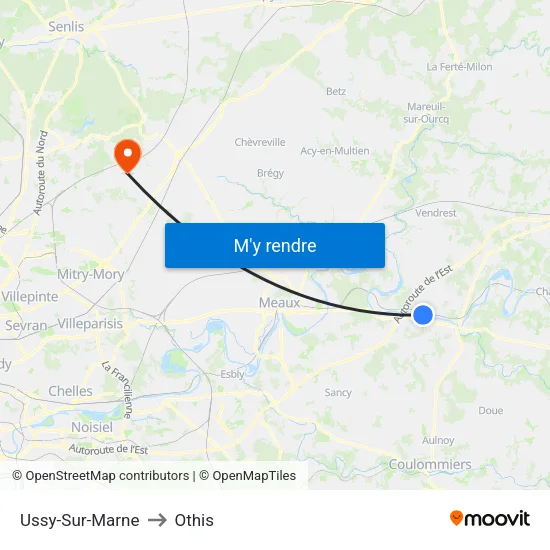 Ussy-Sur-Marne to Othis map