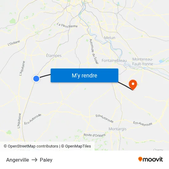 Angerville to Paley map