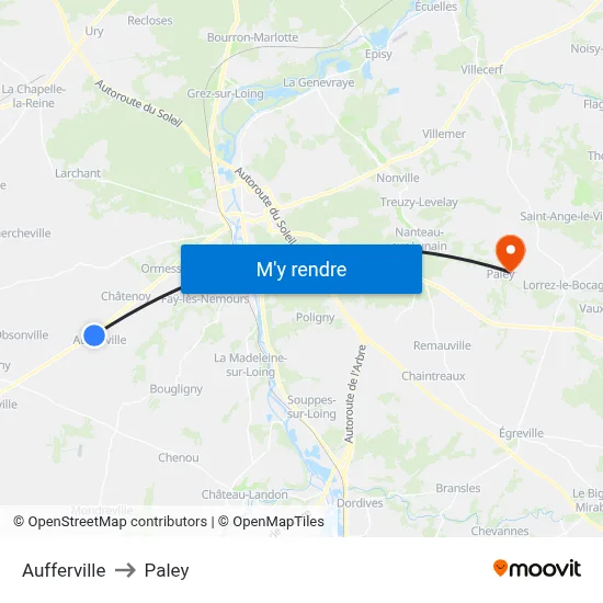 Aufferville to Paley map