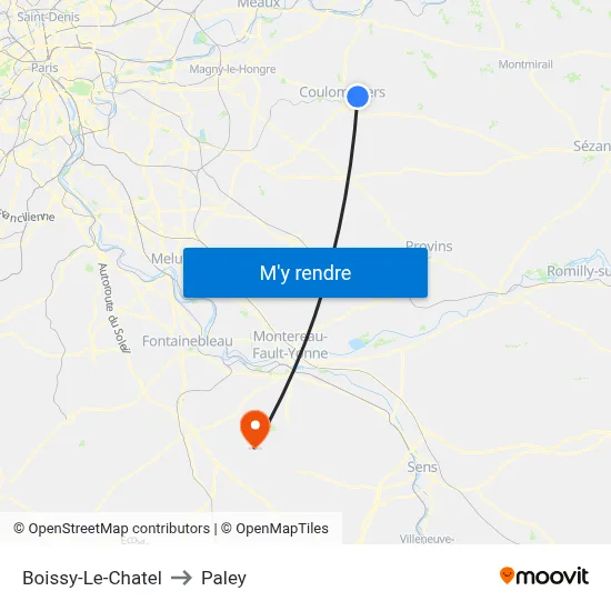 Boissy-Le-Chatel to Paley map