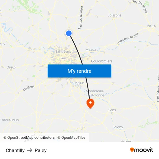 Chantilly to Paley map