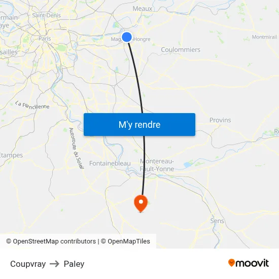 Coupvray to Paley map