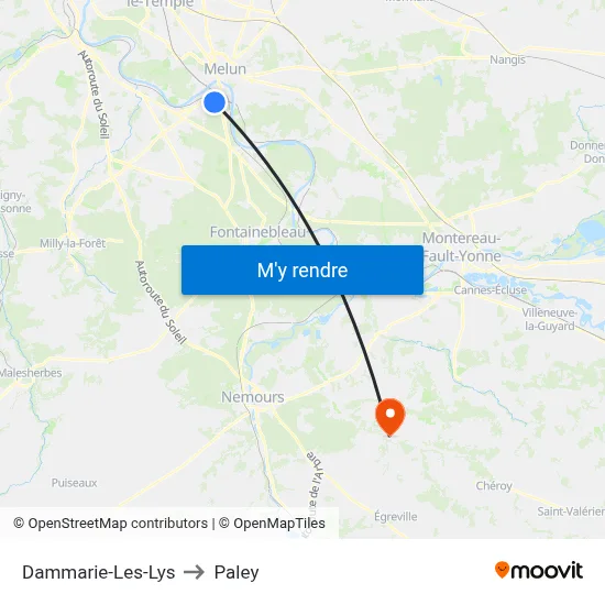 Dammarie-Les-Lys to Paley map