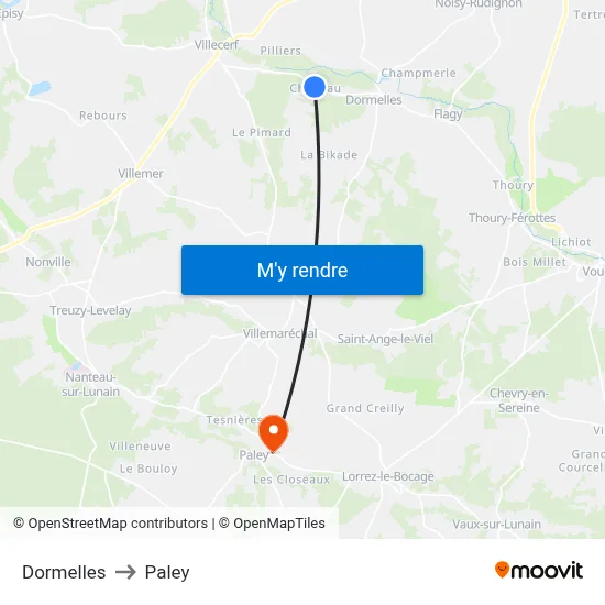 Dormelles to Paley map