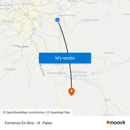 Ferrieres-En-Brie to Paley map