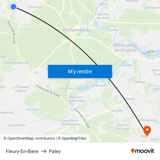 Fleury-En-Biere to Paley map