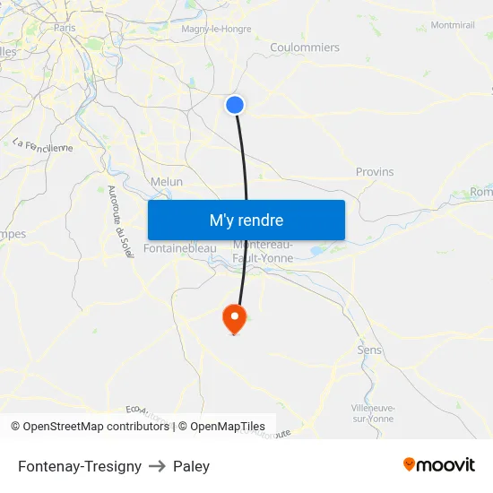 Fontenay-Tresigny to Paley map