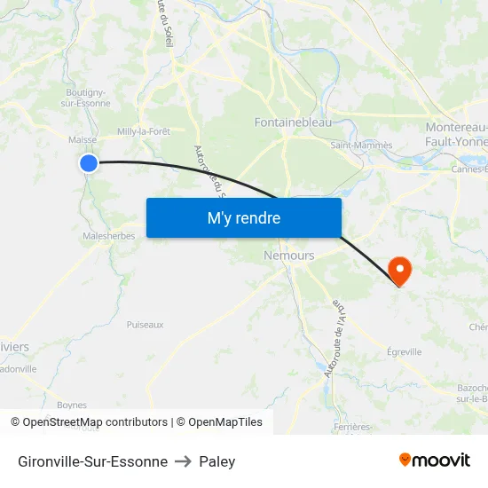 Gironville-Sur-Essonne to Paley map