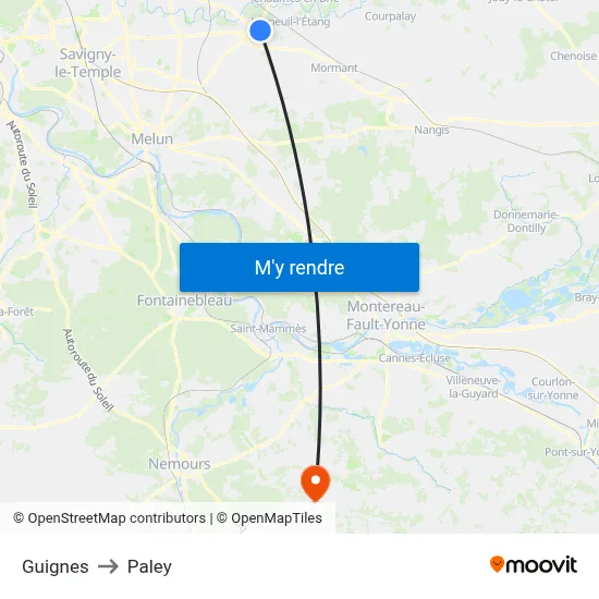 Guignes to Paley map