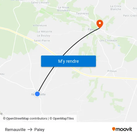 Remauville to Paley map