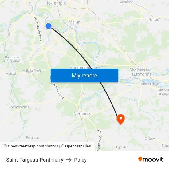 Saint-Fargeau-Ponthierry to Paley map