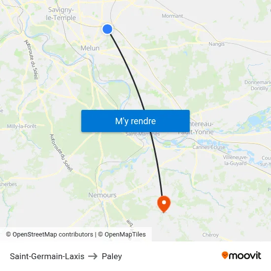 Saint-Germain-Laxis to Paley map
