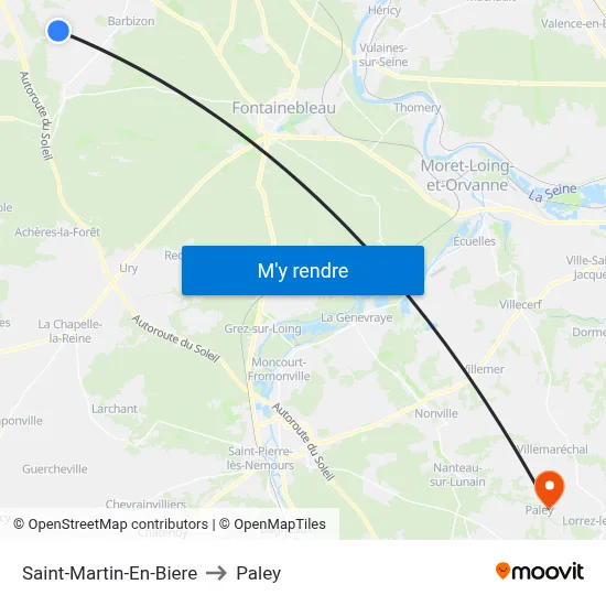Saint-Martin-En-Biere to Paley map