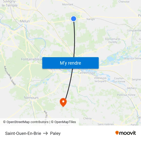 Saint-Ouen-En-Brie to Paley map