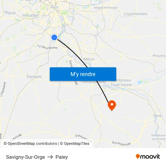 Savigny-Sur-Orge to Paley map