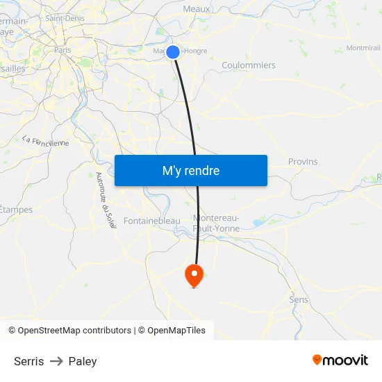 Serris to Paley map
