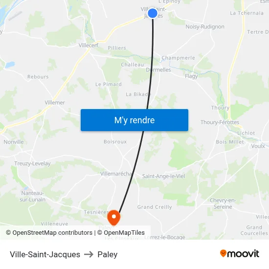 Ville-Saint-Jacques to Paley map