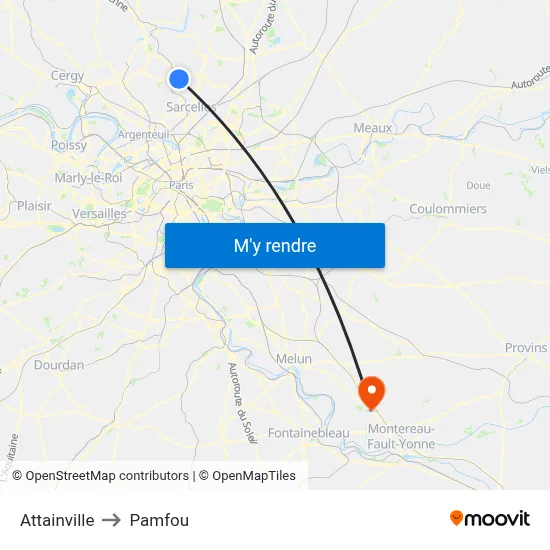 Attainville to Pamfou map