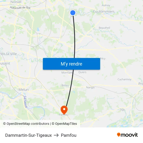 Dammartin-Sur-Tigeaux to Pamfou map