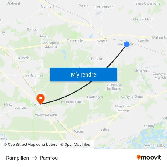 Rampillon to Pamfou map