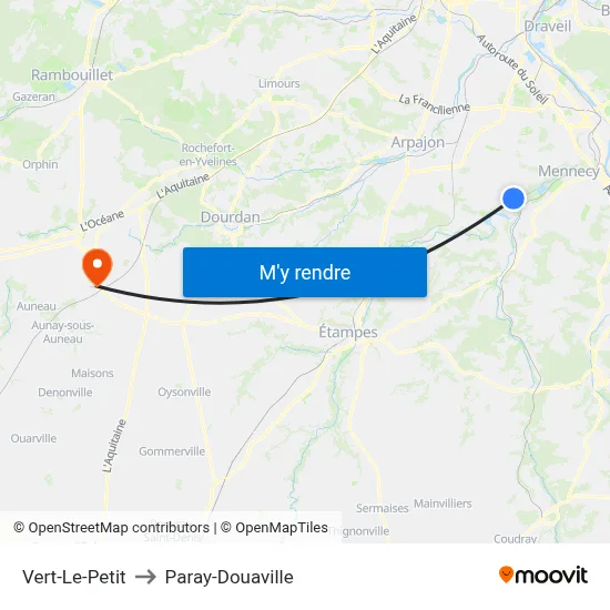 Vert-Le-Petit to Paray-Douaville map