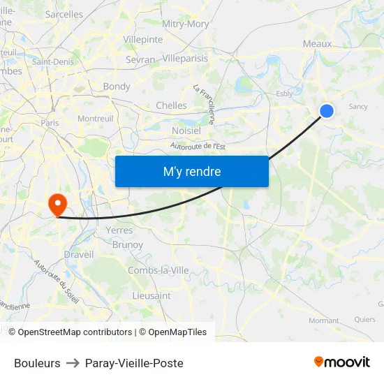Bouleurs to Paray-Vieille-Poste map