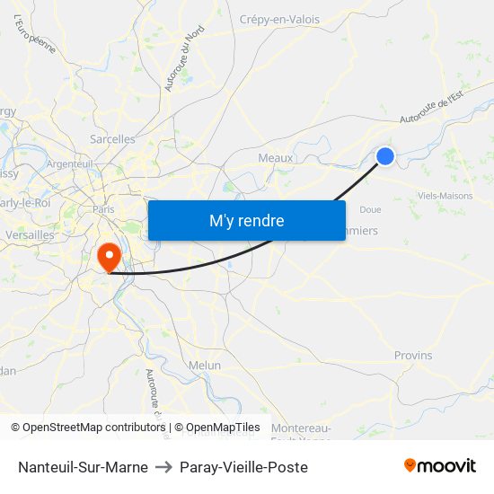 Nanteuil-Sur-Marne to Paray-Vieille-Poste map